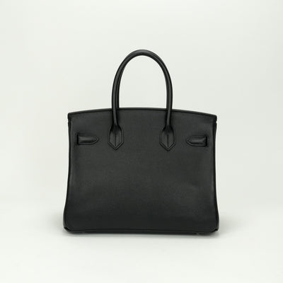 HERMES HERMES Birkin 30 Birkin 30 Bag Tote Bag Epson Noir Noir Black Black Silver Hardware Vaugh Epson