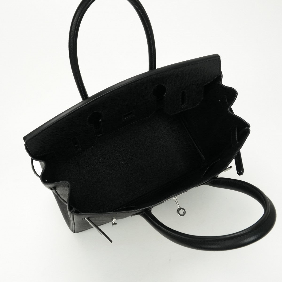 HERMES HERMES Birkin 30 Birkin 30 Bag Tote Bag Epson Noir Noir Black Black Silver Hardware Vaugh Epson