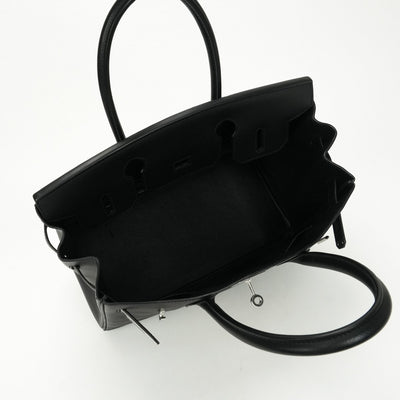 HERMES HERMES Birkin 30 Birkin 30 Bag Tote Bag Epson Noir Noir Black Black Silver Hardware Vaugh Epson