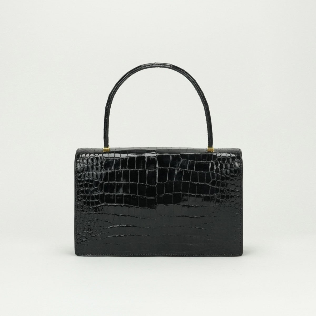 HERMES HERMES Modernist Bag Tote Bag Alligator Crocodile Noir Noir Black Black Gold Hardware