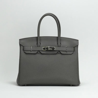 HERMES 爱马仕 Birkin 30 Birkin 30 袋手提袋dogo etan灰色银金属配件