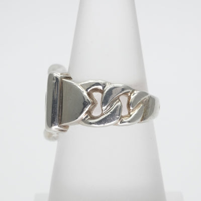 HERMES Hermes Bookle Serie Bookle Serie Ring 925 Silver Silver Belt Silver Hallmark Makers Mark 포함