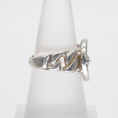 HERMES Hermes Bookle Serie Bookle Serie Ring 925 Silver Silver Belt Silver Hallmark Makers Mark 포함
