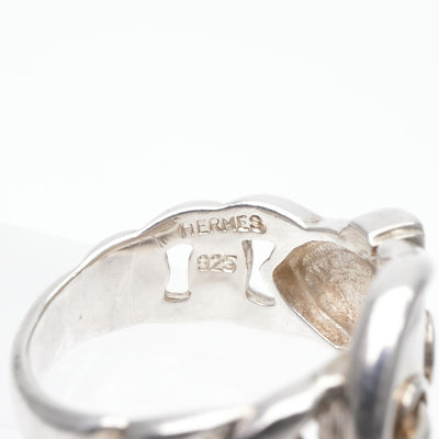 HERMES Hermes Bookle Serie Bookle Serie Ring 925 Silver Silver Belt Silver Hallmark Makers Mark 포함