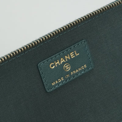 CHANEL CHANEL Matelass? Bag Shoulder Bag Lambskin Green Green Gold Hardware Vanity Makeup Bag Chain Shoulder Bag