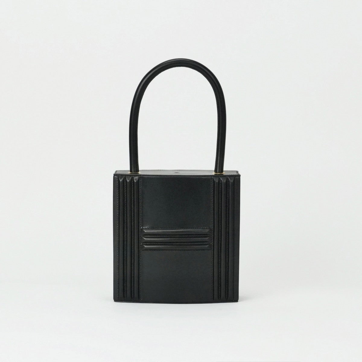 HERMES HERMES bag, tote bag, box calf, noir, black, gold fittings