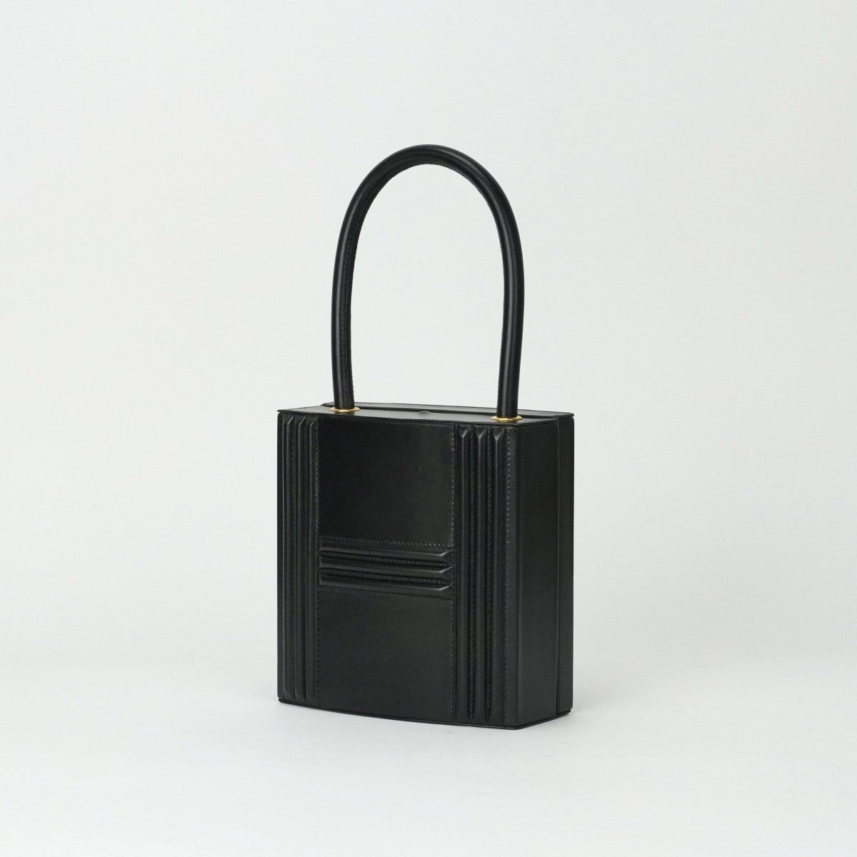 HERMES HERMES bag, tote bag, box calf, noir, black, gold fittings