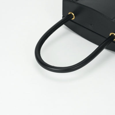 HERMES HERMES bag, tote bag, box calf, noir, black, gold fittings