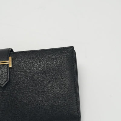 エルメス HERMES ベアンスフレ ベアン スフレ 財布 長財布 ロングウォレット シェーブル ノワール ブラック 黒 ゴールド金具 シェーブル
