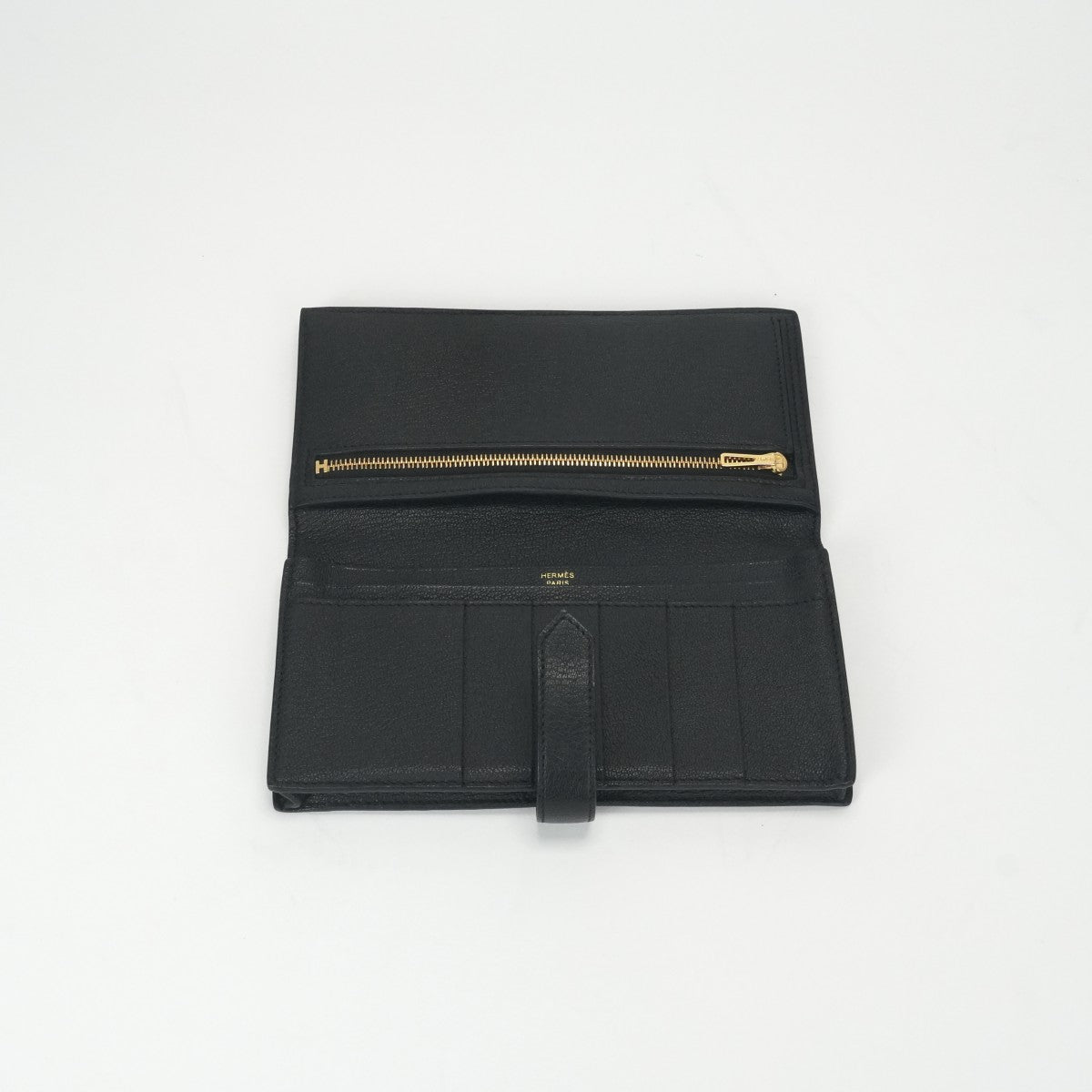 エルメス HERMES ベアンスフレ ベアン スフレ 財布 長財布 ロングウォレット シェーブル ノワール ブラック 黒 ゴールド金具 シェーブル