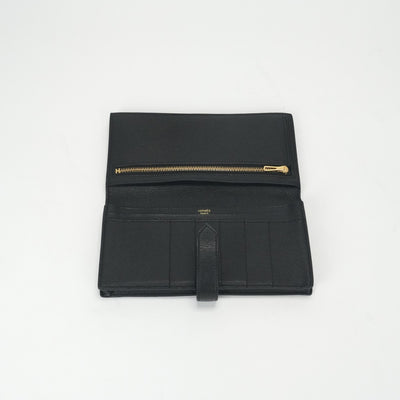 エルメス HERMES ベアンスフレ ベアン スフレ 財布 長財布 ロングウォレット シェーブル ノワール ブラック 黒 ゴールド金具 シェーブル