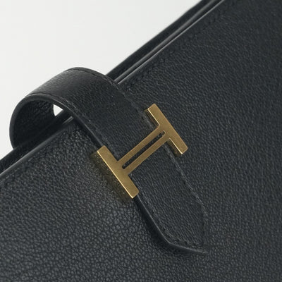 エルメス HERMES ベアンスフレ ベアン スフレ 財布 長財布 ロングウォレット シェーブル ノワール ブラック 黒 ゴールド金具 シェーブル