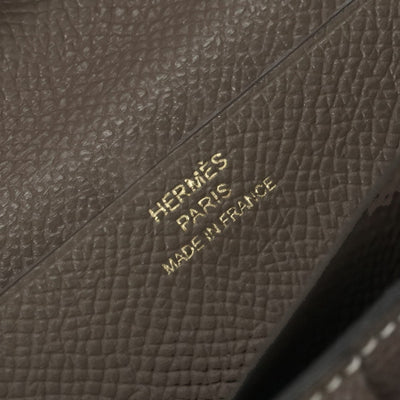 HERMES 헤르메스 B?arn soufflet Bearn soufflet 지갑 롱 지갑 Epson Etoop 그레이 골드 하드웨어 Vaugh Epson