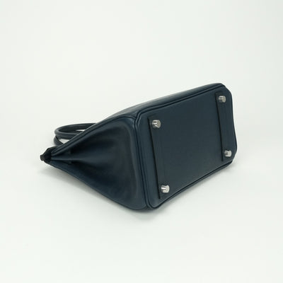 エルメス HERMES バーキン25 バーキン 25 バッグ トートバッグ エプソン ブルーインディゴ Blue Indigo ネイビー navy 紺 シルバー金具 ヴォーエプソン