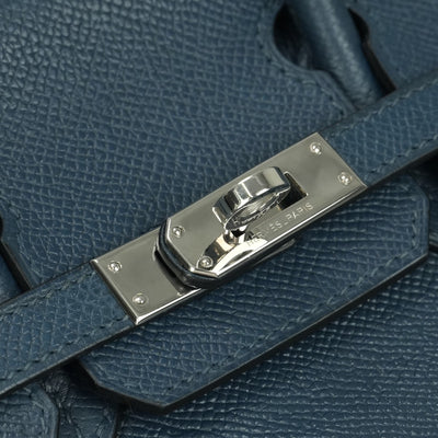 エルメス HERMES バーキン25 バーキン 25 バッグ トートバッグ エプソン ブルーインディゴ Blue Indigo ネイビー navy 紺 シルバー金具 ヴォーエプソン
