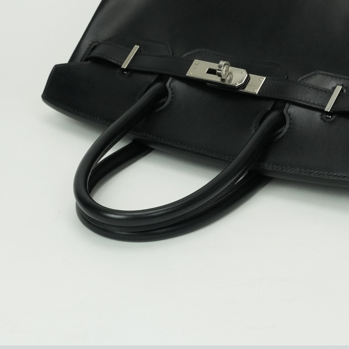 HERMES HERMES Birkin 30 Birkin 30 Bag, Tote Bag, Box Calf, Noir, Potyron, Black, Orange, Black, Silver Hardware Bicolor
