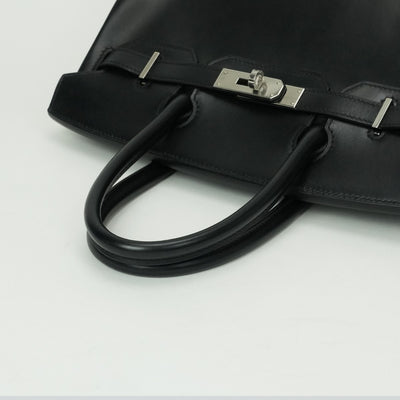 HERMES HERMES Birkin 30 Birkin 30 Bag, Tote Bag, Box Calf, Noir, Potyron, Black, Orange, Black, Silver Hardware Bicolor