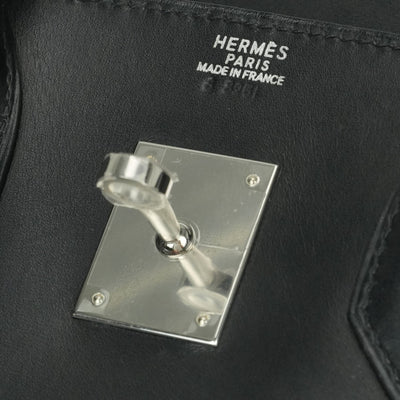 HERMES HERMES Birkin 30 Birkin 30 Bag, Tote Bag, Box Calf, Noir, Potyron, Black, Orange, Black, Silver Hardware Bicolor