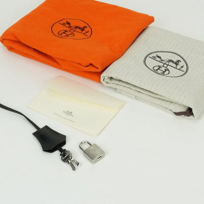 HERMES HERMES Birkin 30 Birkin 30 Bag, Tote Bag, Box Calf, Noir, Potyron, Black, Orange, Black, Silver Hardware Bicolor