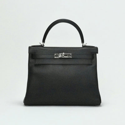 HERMES HERMES Kelly 28 Kelly 28 Bag, Tote Bag, Shoulder Bag, Epson Noir, Black, Silver Fittings