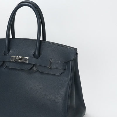 HERMES 爱马仕 Birkin 35 Birkin 35 袋手提袋库什贝尔蓝色银金属配件