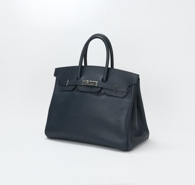 HERMES 爱马仕 Birkin 35 Birkin 35 袋手提袋库什贝尔蓝色银金属配件