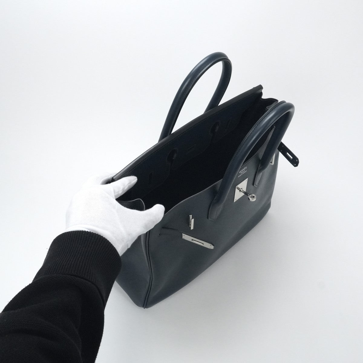 HERMES 爱马仕 Birkin 35 Birkin 35 袋手提袋库什贝尔蓝色银金属配件