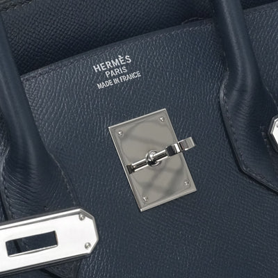 HERMES 爱马仕 Birkin 35 Birkin 35 袋手提袋库什贝尔蓝色银金属配件