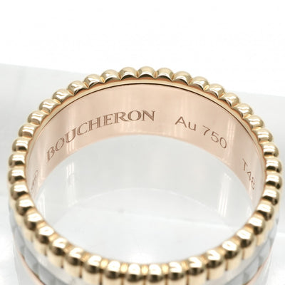 BOUCHERON Boucheron牛白戒指 Quatre ring Quatre Classic Ring 750黄金白金粉红色黄金黄金黄金白色金色粉红色金色白色陶瓷