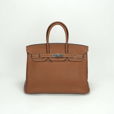 HERMES HERMES Birkin 35 Birkin 35 Tote bag Togo Gold Brown Brown Silver hardware