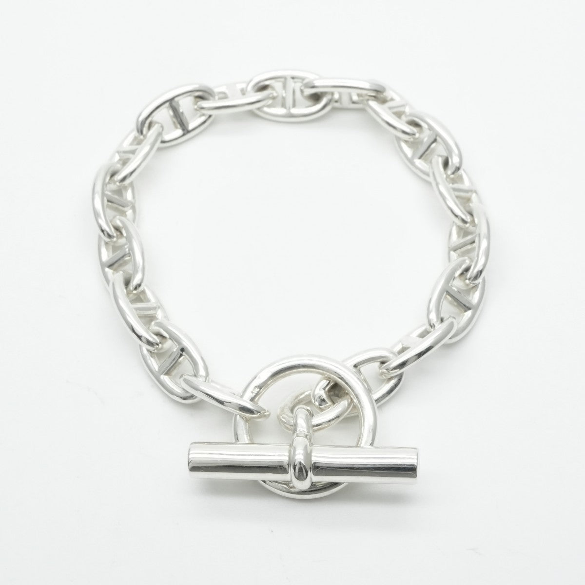 HERMES 헤르메스 Chaine d'Ancre Chaine d'Ancre 팔찌 뱅글 커프 925 실버 빈티지 골동품 인쇄 마르지엘라 기간의 희귀 희귀