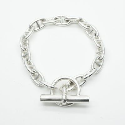 HERMES 헤르메스 Chaine d'Ancre Chaine d'Ancre 팔찌 뱅글 커프 925 실버 빈티지 골동품 인쇄 마르지엘라 기간의 희귀 희귀