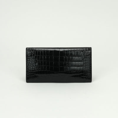エルメス HERMES オオサカ 財布 長財布 ロングウォレット ポロサス クロコダイル ノワール noir ブラック Black 黒