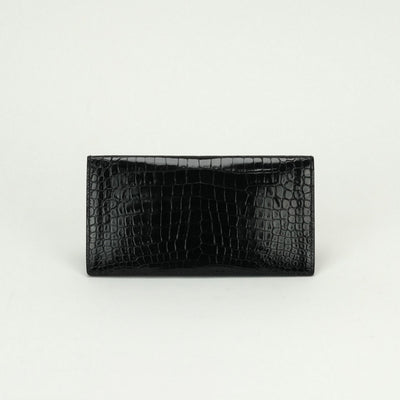 エルメス HERMES オオサカ 財布 長財布 ロングウォレット ポロサス クロコダイル ノワール noir ブラック Black 黒