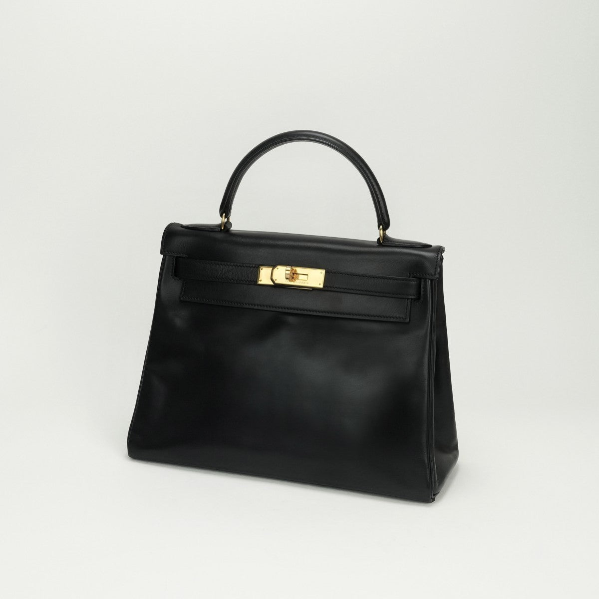 HERMES HERMES Kelly 28 Kelly 28 Bag Tote Bag Box Calf Noir Noir Black Black Gold Hardware