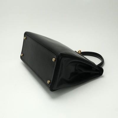 HERMES HERMES Kelly 28 Kelly 28 Bag Tote Bag Box Calf Noir Noir Black Black Gold Hardware