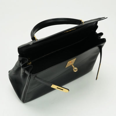 HERMES HERMES Kelly 28 Kelly 28 Bag Tote Bag Box Calf Noir Noir Black Black Gold Hardware