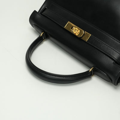 HERMES HERMES Kelly 28 Kelly 28 Bag Tote Bag Box Calf Noir Noir Black Black Gold Hardware