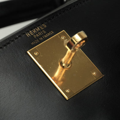 HERMES HERMES Kelly 28 Kelly 28 Bag Tote Bag Box Calf Noir Noir Black Black Gold Hardware