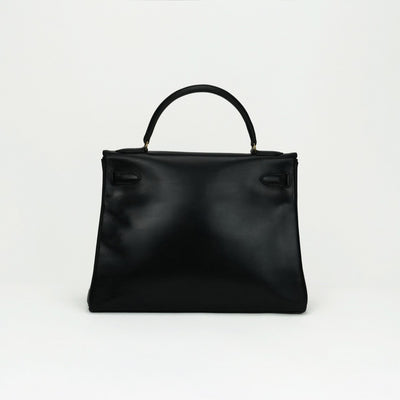 HERMES HERMES Kelly 32 Kelly 32 Bag, Tote Bag, Box Calf, Noir, Black, Gold Fittings