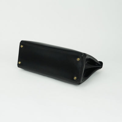 HERMES HERMES Kelly 32 Kelly 32 Bag, Tote Bag, Box Calf, Noir, Black, Gold Fittings