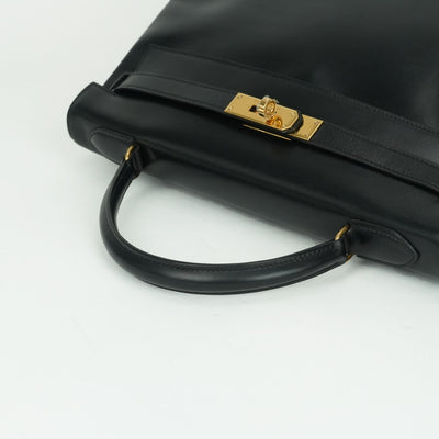 HERMES HERMES Kelly 32 Kelly 32 Bag, Tote Bag, Box Calf, Noir, Black, Gold Fittings