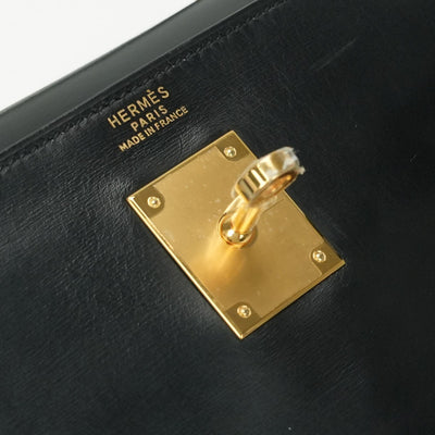 HERMES HERMES Kelly 32 Kelly 32 Bag, Tote Bag, Box Calf, Noir, Black, Gold Fittings