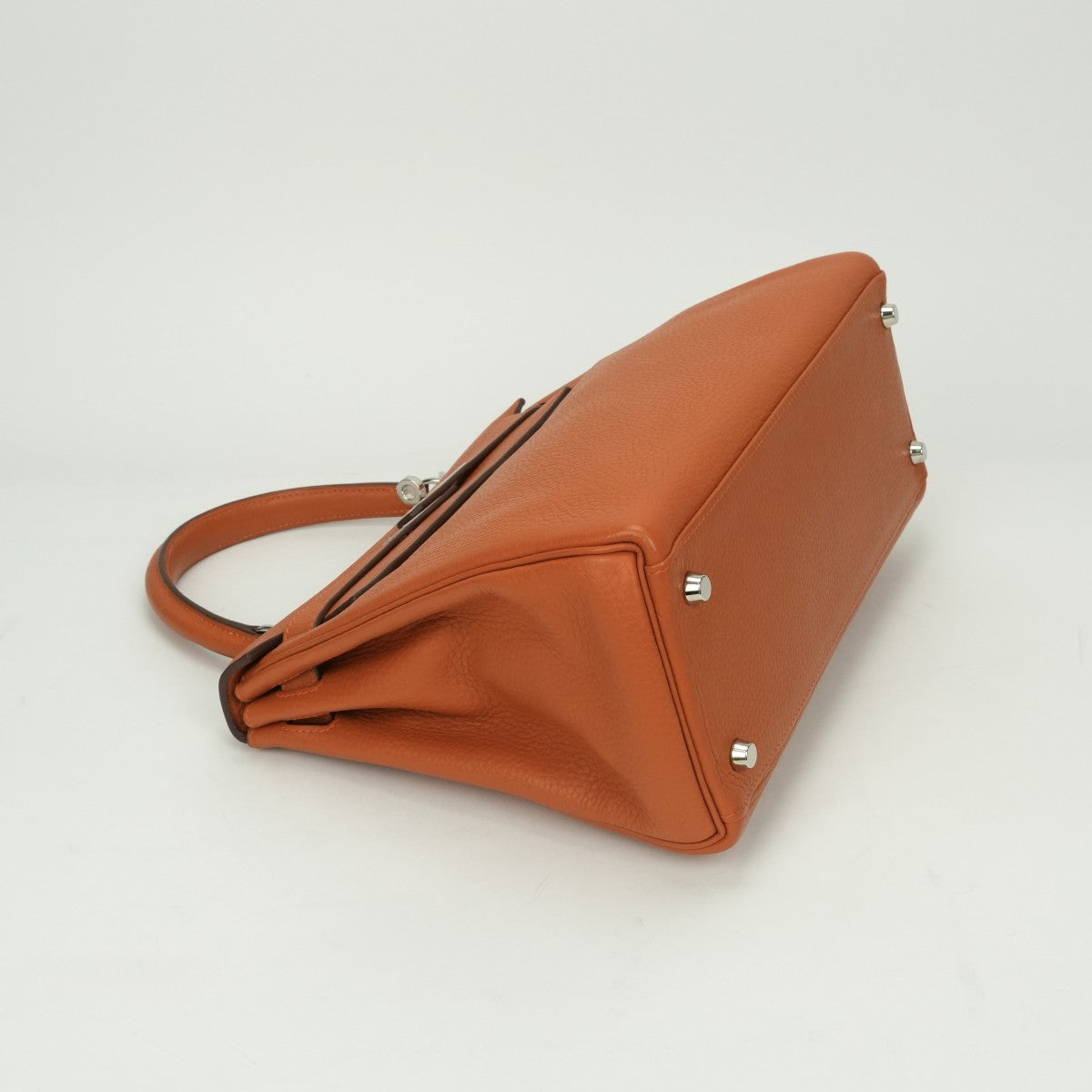 HERMES 헤르메스 Kelly 28 Kelly 28 가방, 토트 백, 숄더백, 토리 온 클레멘스, 오렌지, 실버 피팅, V 자형, 새로운 금속 피팅