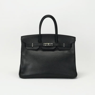 エルメス HERMES バーキン35 バーキン 35 バッグ トートバッグ エプソン ノワール ブラック 黒 シルバー金具 ヴォーエプソン