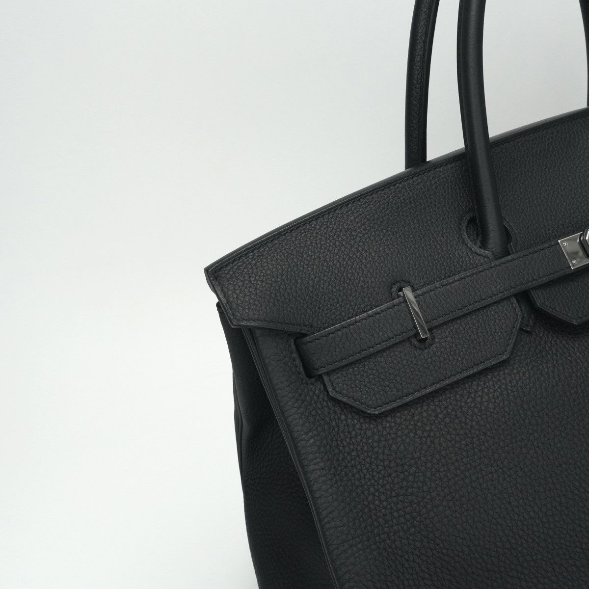 HERMES 爱马仕 Birkin 40 Birkin 40 手提袋多哥黑色银色硬件