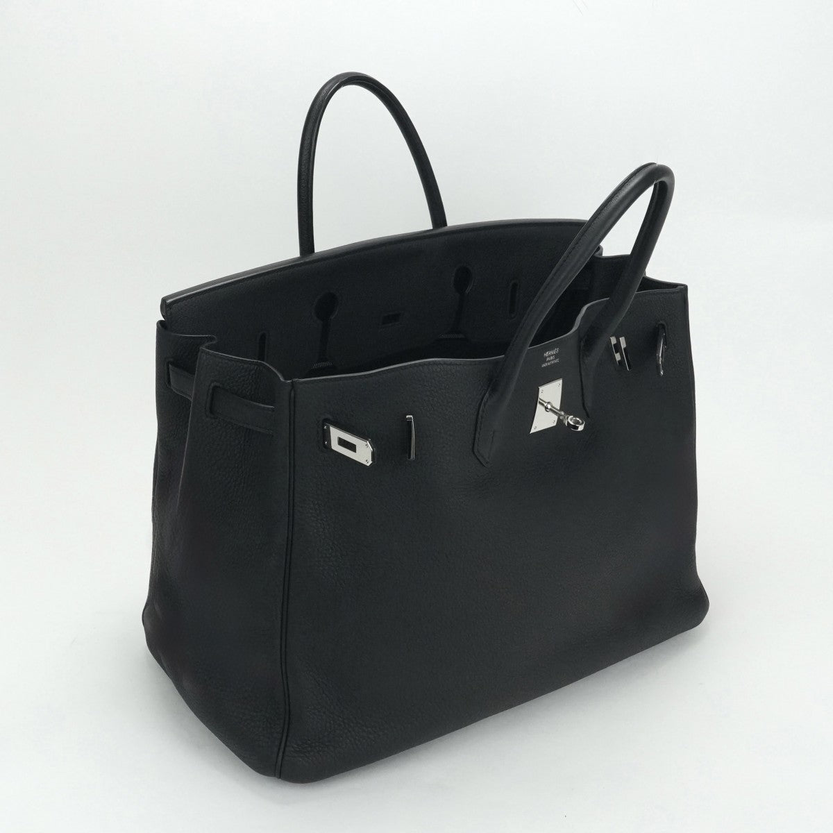 HERMES 爱马仕 Birkin 40 Birkin 40 手提袋多哥黑色银色硬件