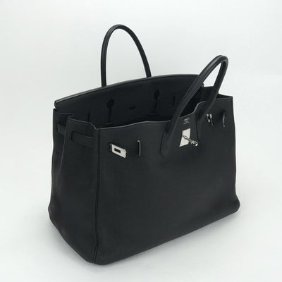 HERMES 爱马仕 Birkin 40 Birkin 40 手提袋多哥黑色银色硬件