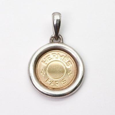 HERMES 헤르메스 세리에 세리에 목걸이 펜던트 choker au750/ag925 골드 헤르메스 코인 메달 콤비