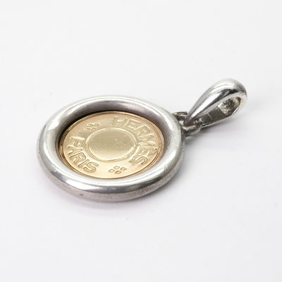 HERMES 헤르메스 세리에 세리에 목걸이 펜던트 choker au750/ag925 골드 헤르메스 코인 메달 콤비